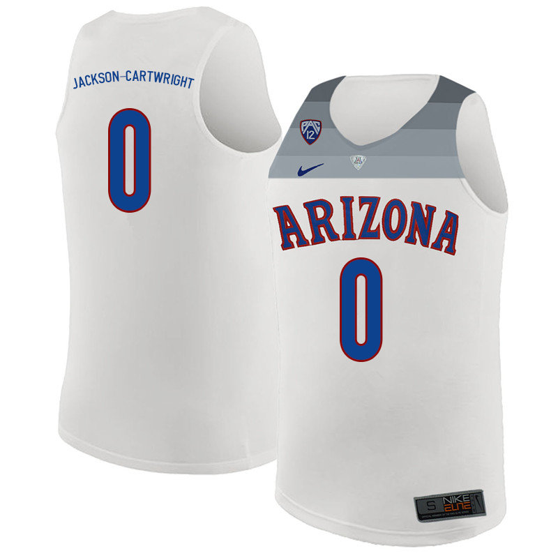 2018 Men #0 Parker Jackson-Cartwright Arizona Wildcats College Basketball Jerseys Sale-White - Click Image to Close